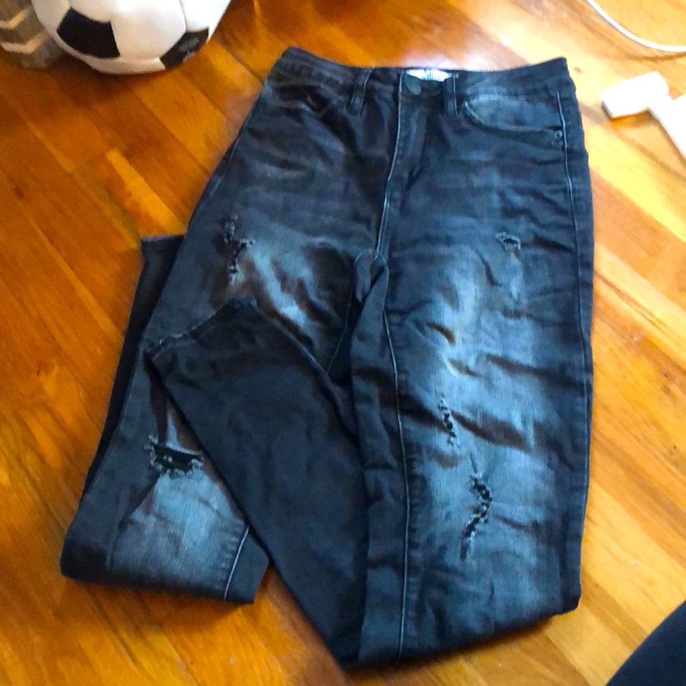 Black ripped jeans